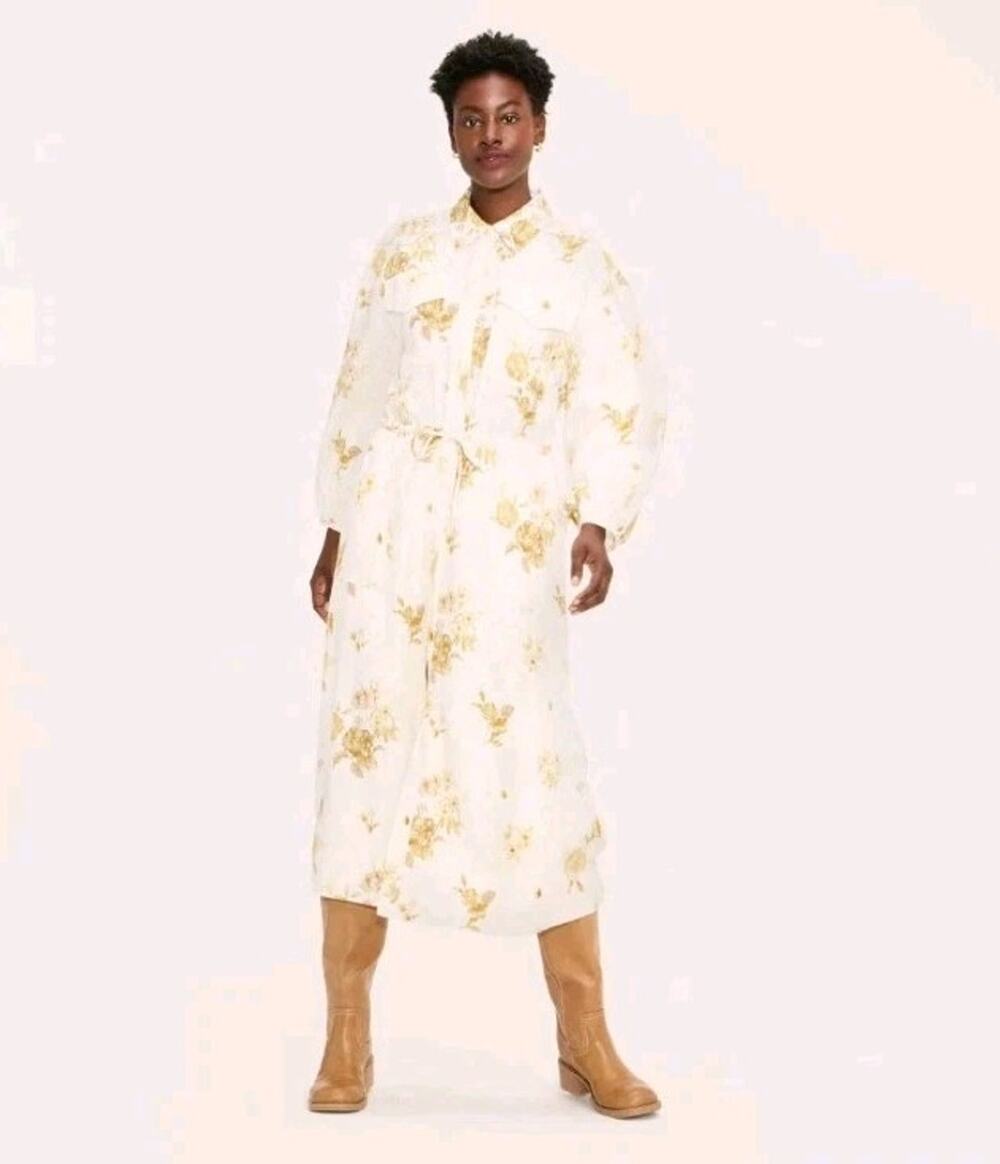 Women's Floral Long Sleeve Utility Midi Shirt Dress - Woolrich